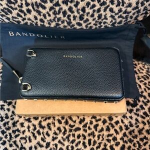 Bandolier Black Pouch with Gold Studs